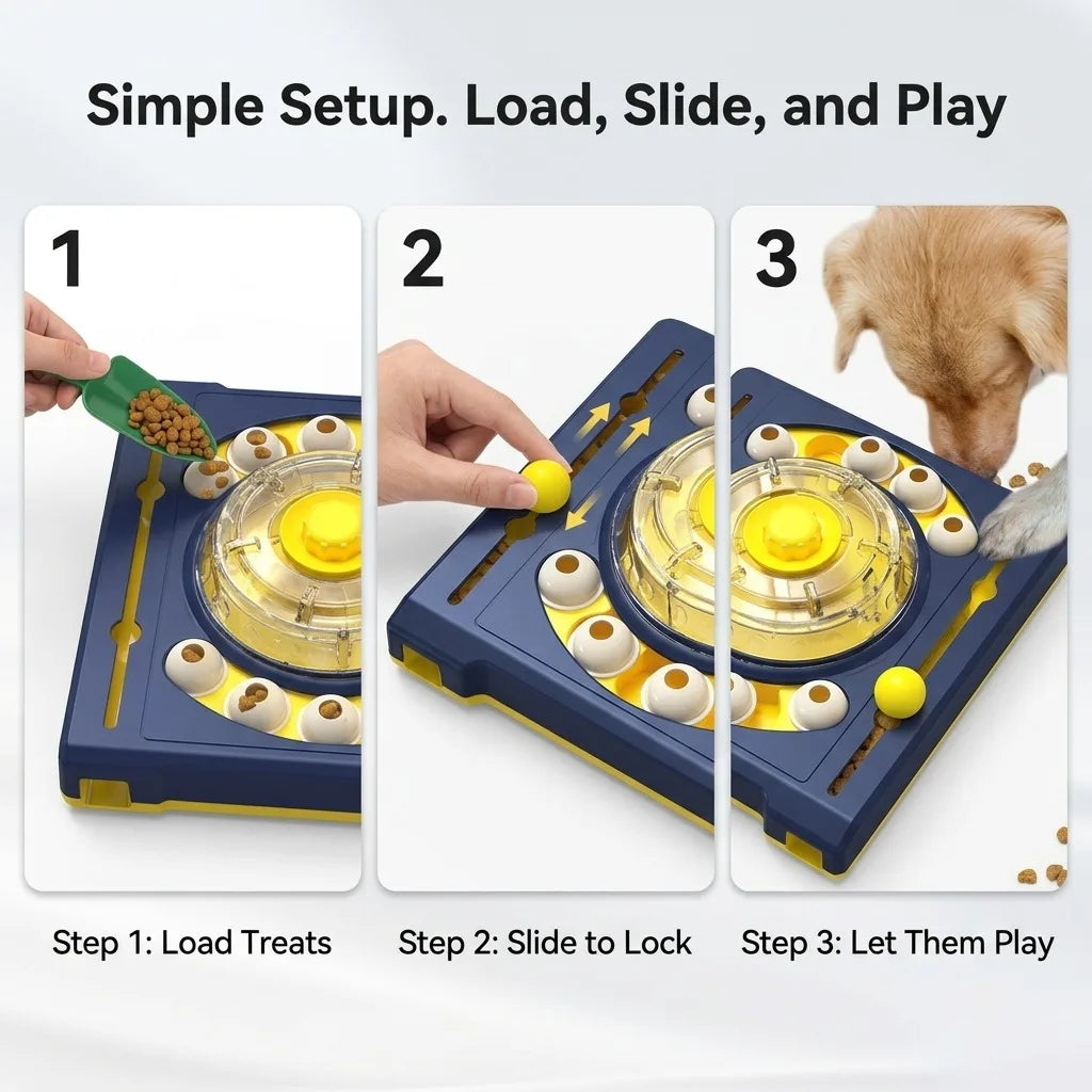 Dog Puzzle Toy DJ Turntable Interactive Treat Dispenser For Enrichment