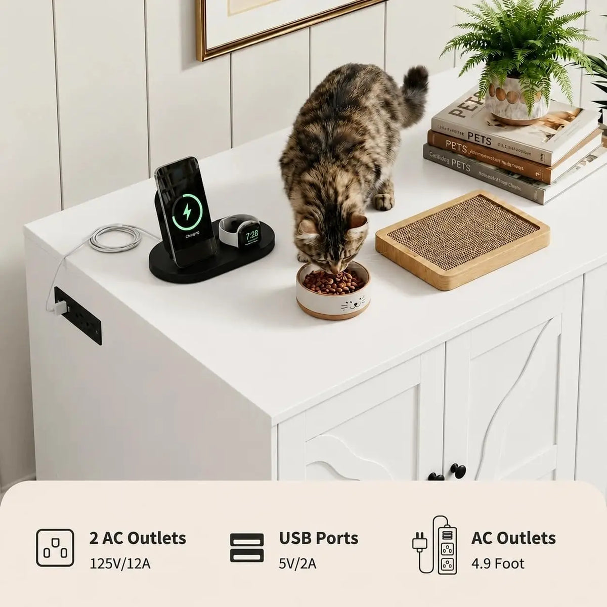 Garvee Hidden Litter Box Cabinet for Automatic Cat Litter Systems