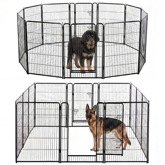 JHK Foldable Metal Dog Playpen for Indoor and Outdoor Use
