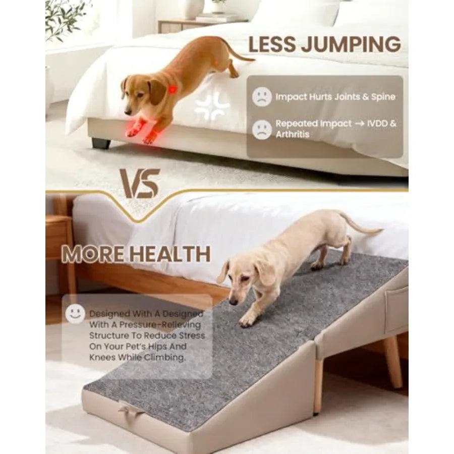 SHXI Foldable Pet Ramp For Beds And Couches With Gentle Slope