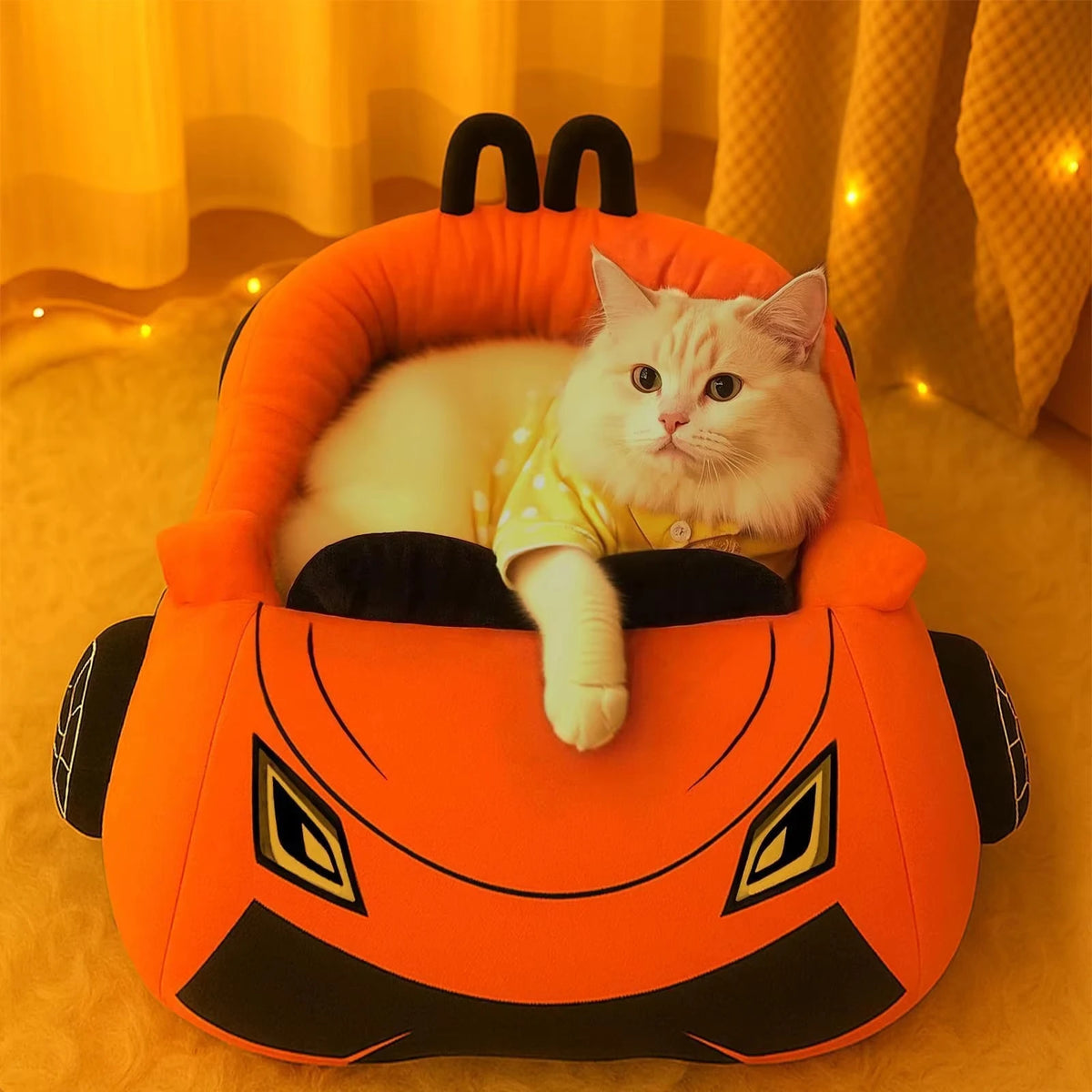 CWV Supercar Soft Fleece Pet Bed For Cats With Pillow