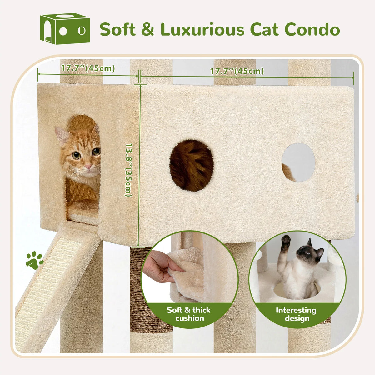 Globlazer Heavy Duty Cat Tree For Large Cats With Hammocks