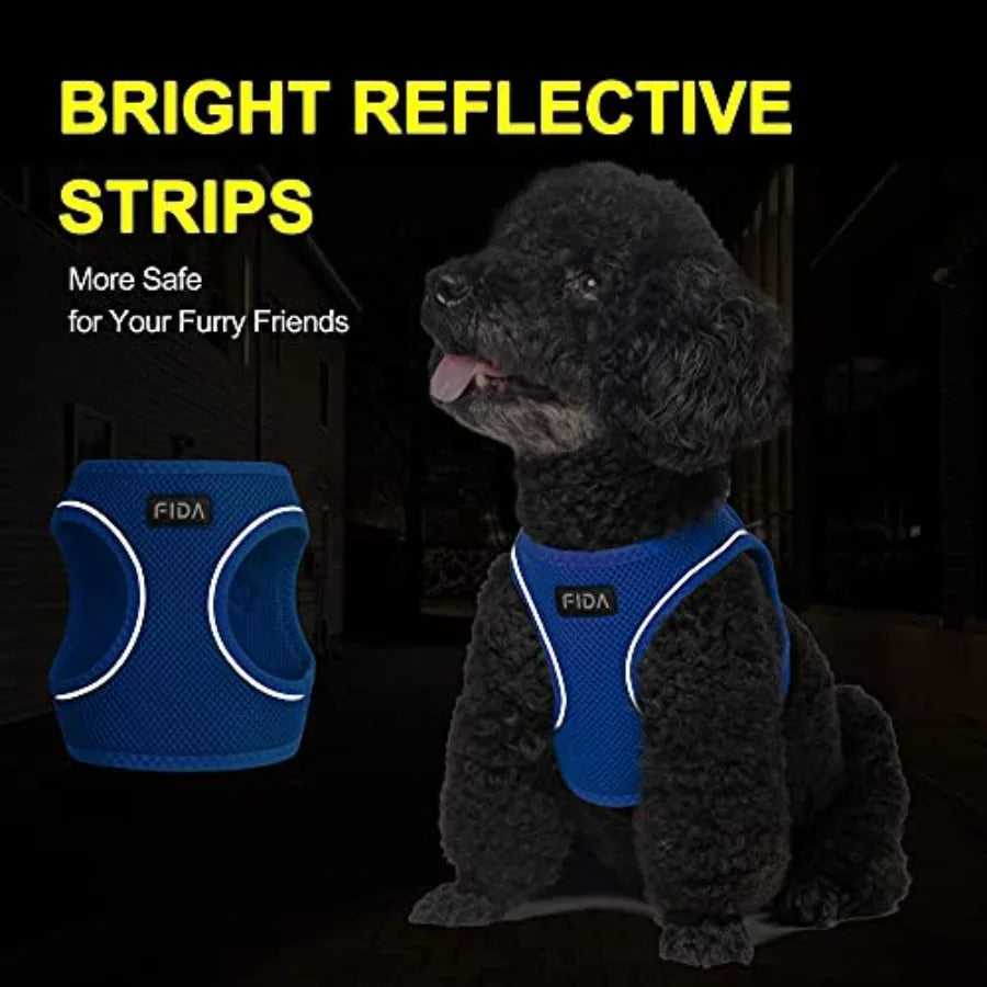Breathable Soft Mesh Dog Harness With Adjustable Leash