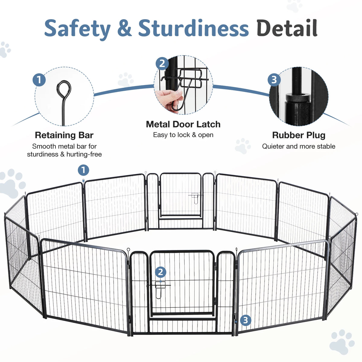 JHK Foldable Metal Dog Playpen for Indoor and Outdoor Use