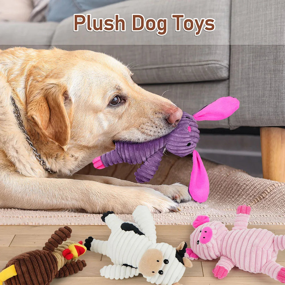 Plush Squeaky Dog Toys Assortment Bundle for Playful Dogs