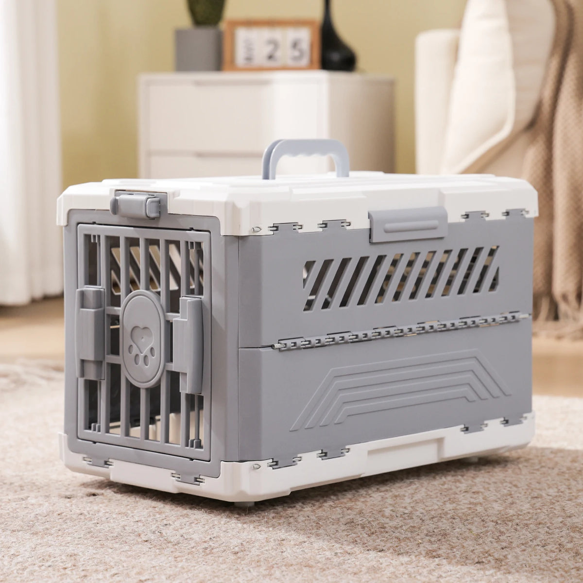 PAWZ Road Foldable Pet Carrier With Secure Lock Door For Travel