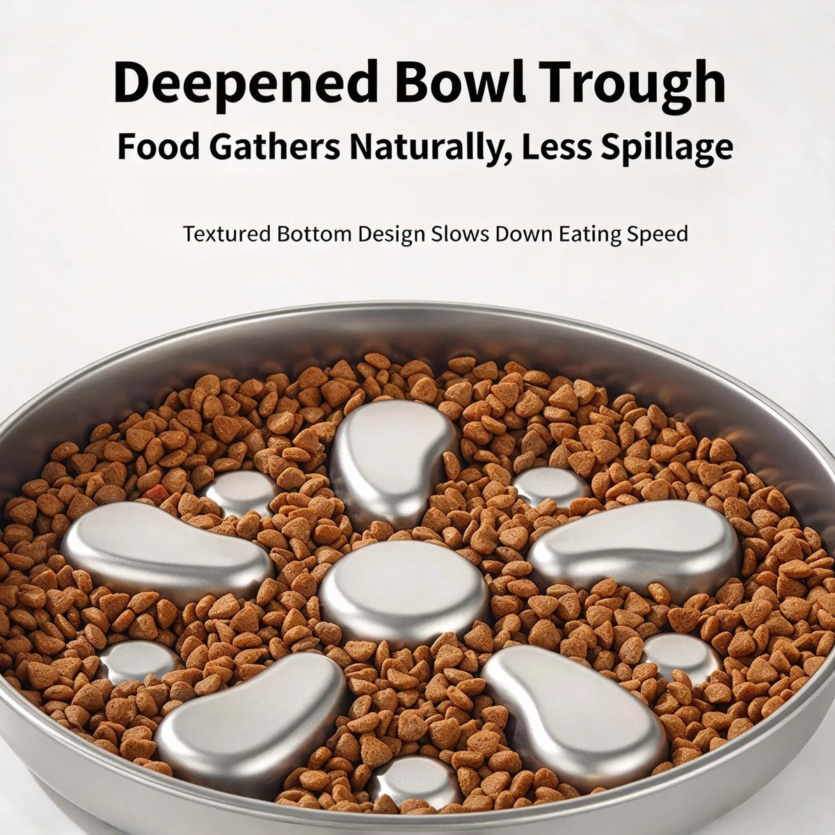 Stainless Steel Slow Feeder Dog Bowl For Pet Wellness