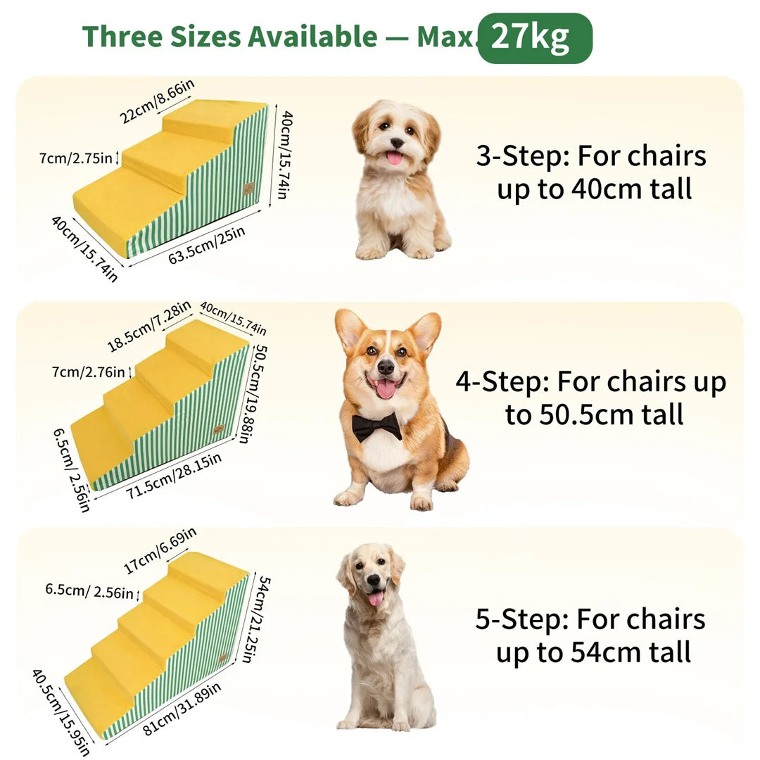 High Density Foam Dog Stairs With Removable Washable Cover