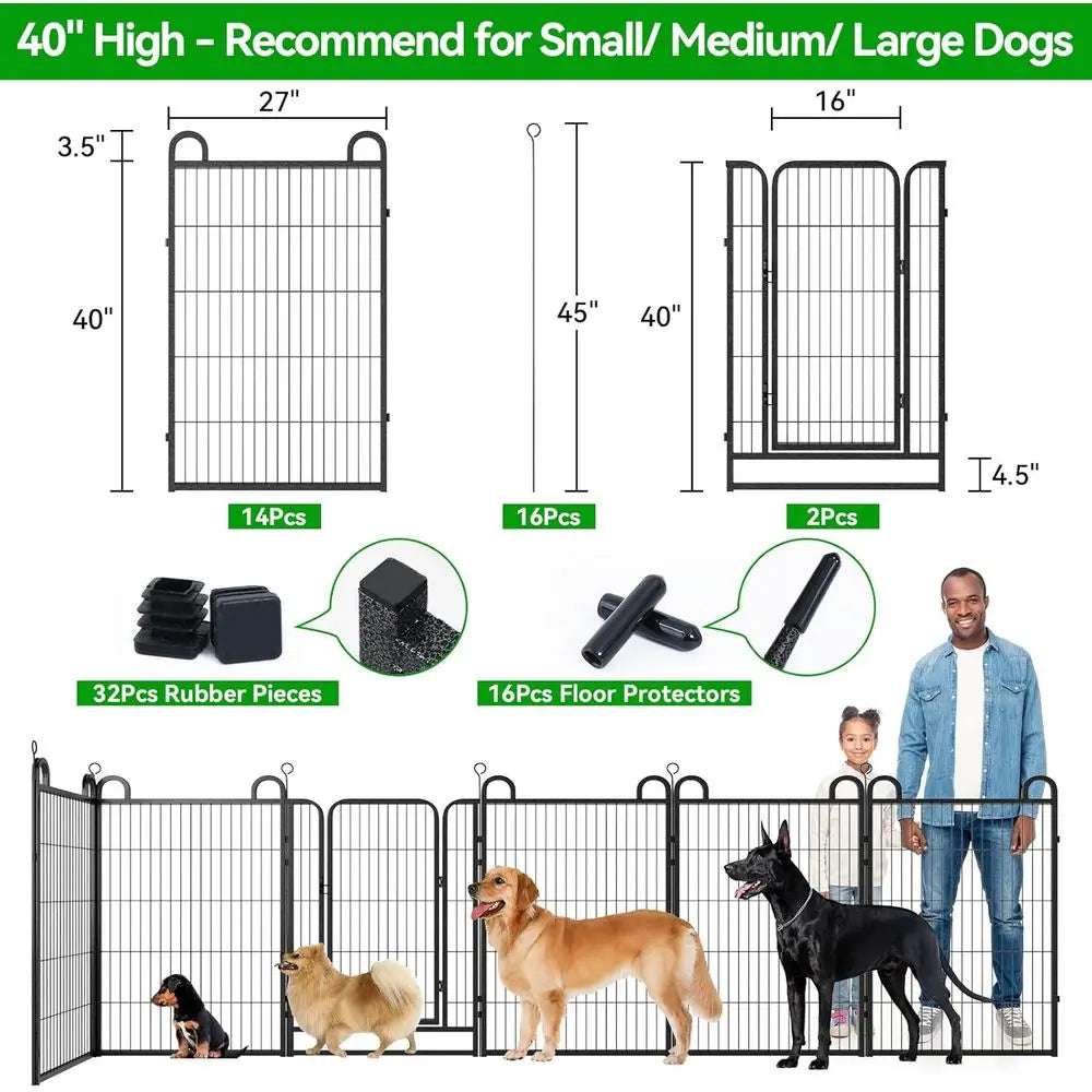 Heavy Duty Outdoor Metal Dog Playpen With Anti-Rust Coating