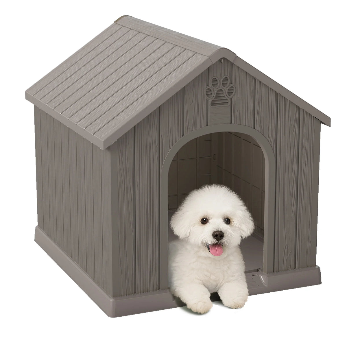 Waterproof Ventilated Plastic Dog House For Backyard Use