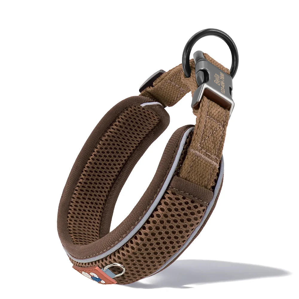 Personalized Breathable Mesh Dog Collar Reflective Free Engraving