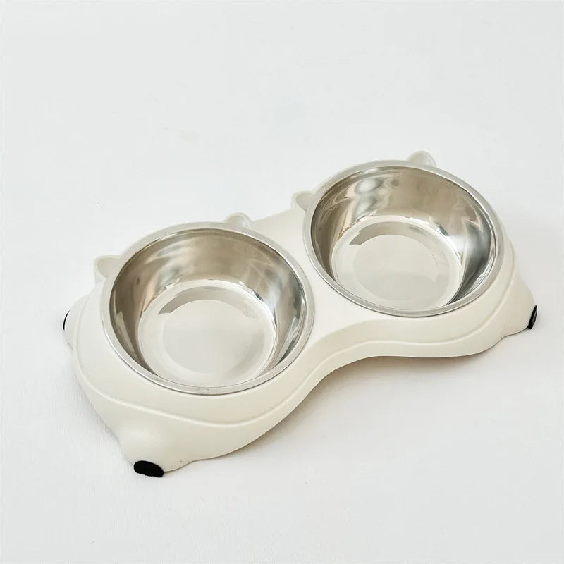 Stainless Steel Double Pet Feeder Bowl For Cats And Dogs
