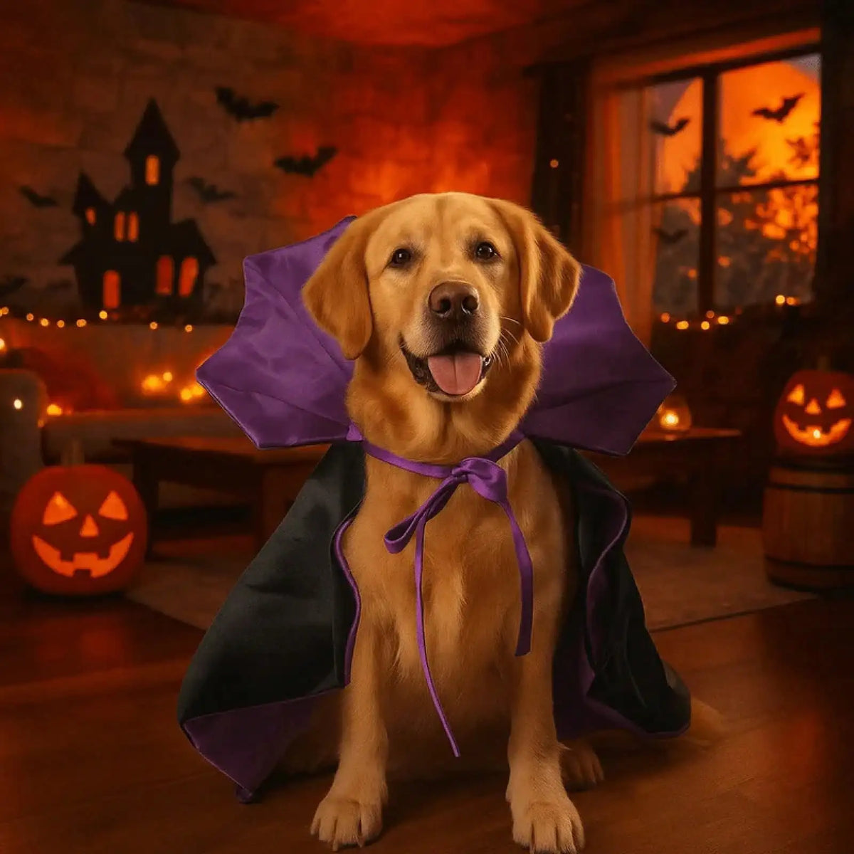 Adjustable Stand Collar Halloween Pet Costume For Dogs