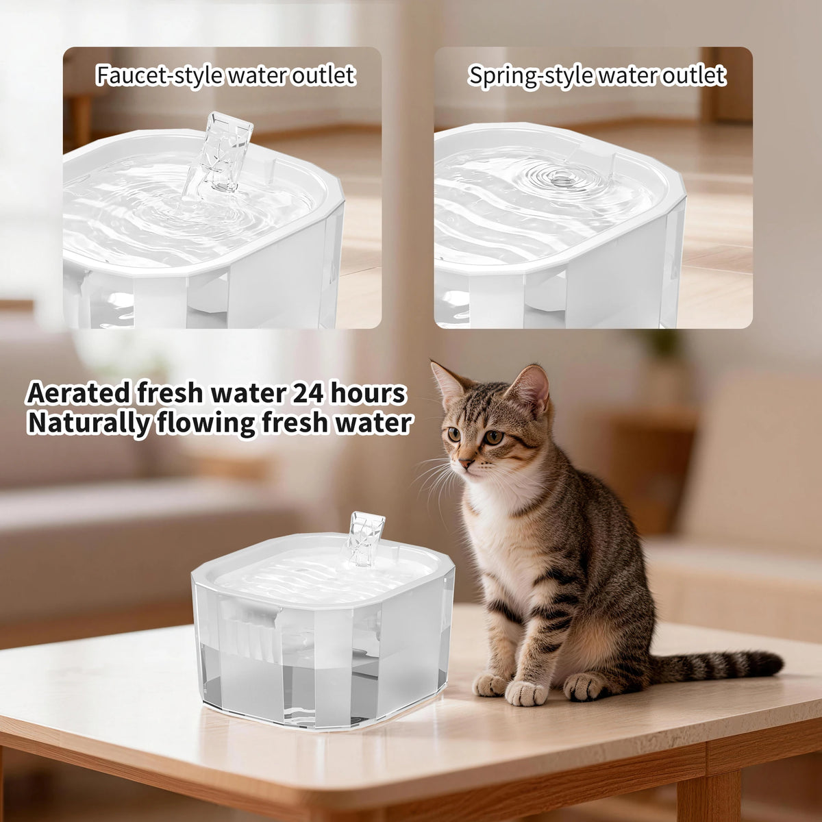 2-in-1 Smart Cat Water Fountain And Feeder With Silent Pump