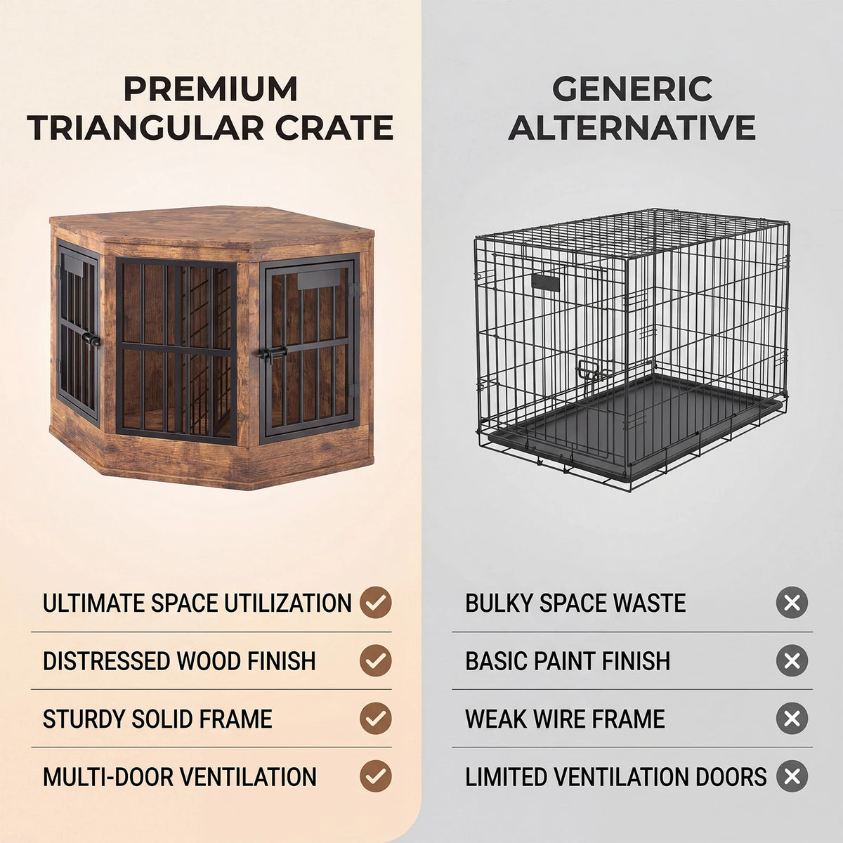 Modern Wooden Corner Dog Crate Furniture And TV Console